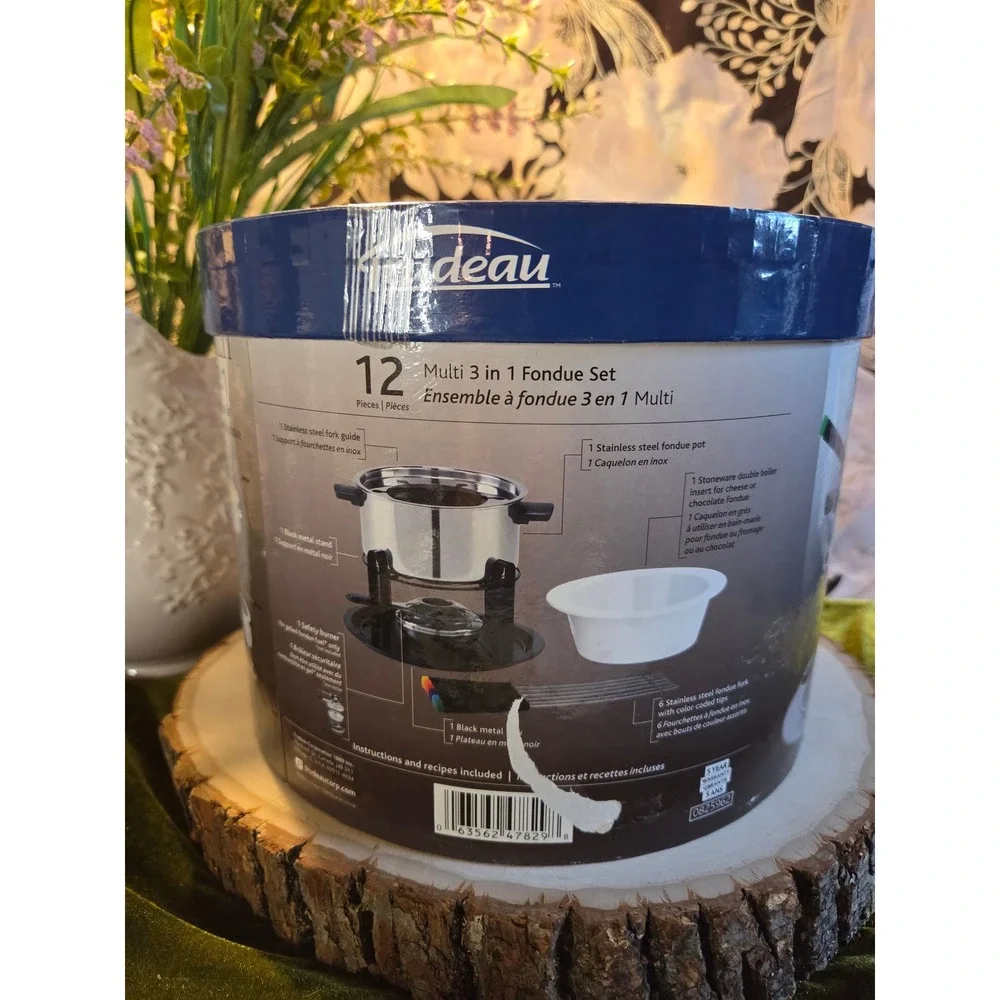 😎Trudeau Multi 3 in 1 Fondue Set 12 Piece Stainless‎ Steel Stoneware 0825962